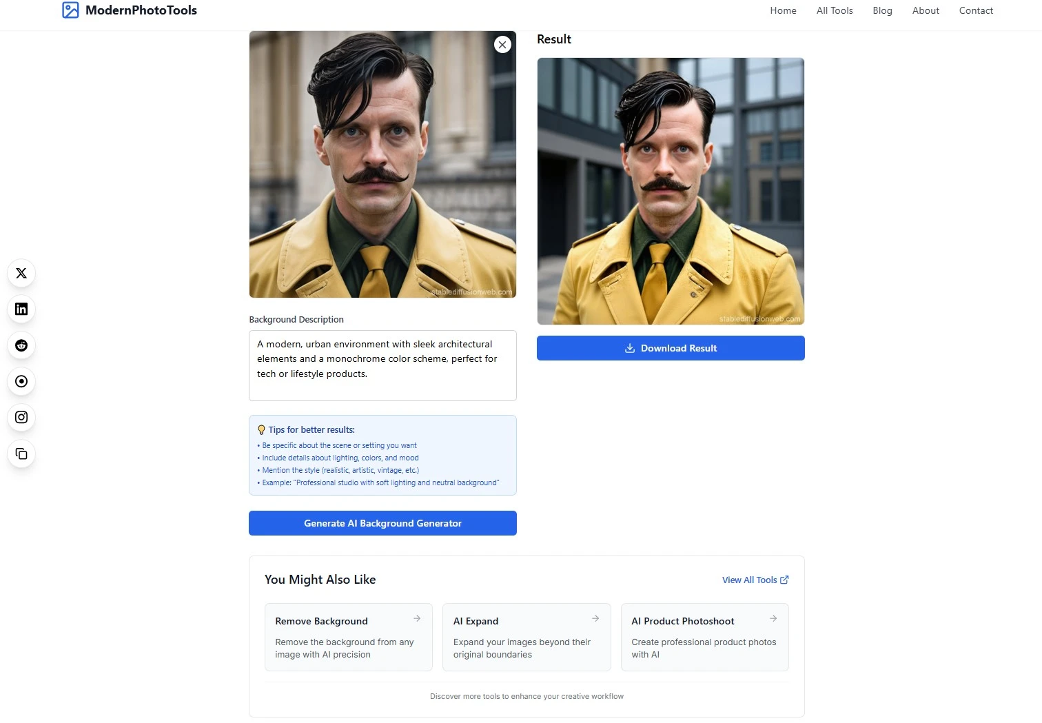 Collection of AI-generated backgrounds showing various styles from photorealistic to abstract