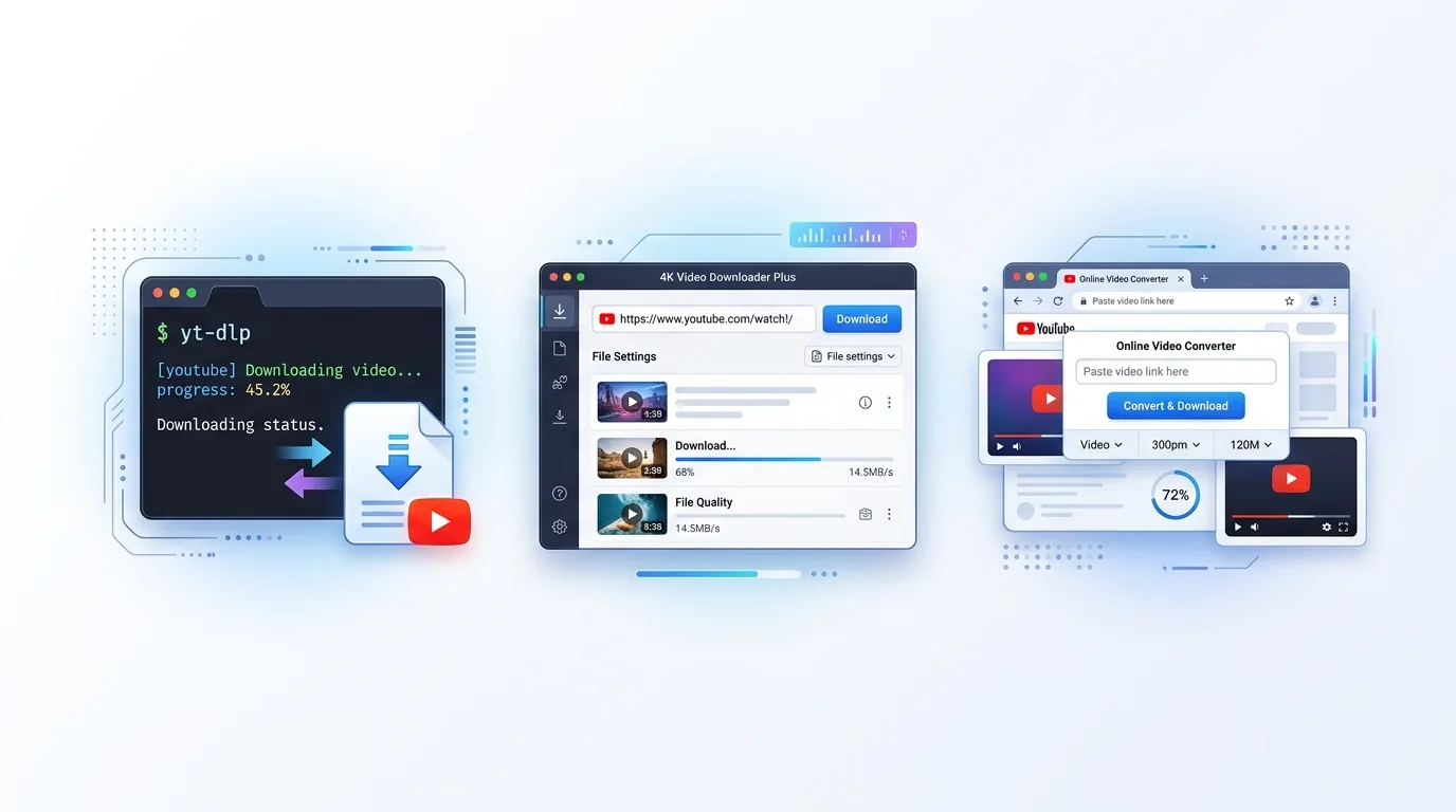 Featured image for How to Download YouTube Videos in 2026: yt-dlp, Desktop Apps, and Browser-Based Tools Compared